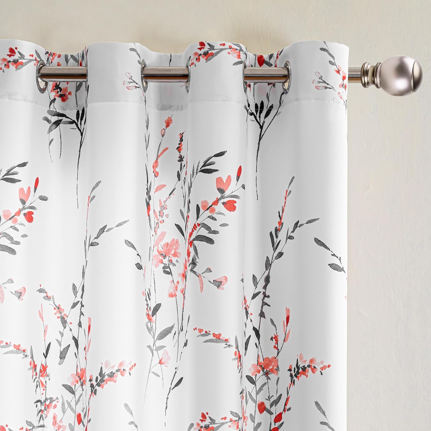 MYSKY HOME Floral Printed Curtains for Bedroom and Living Room