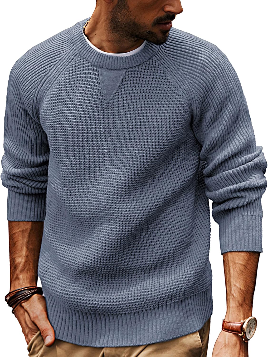 PJ PAUL JONES Mens Crewneck Sweater for Stylish Comfort