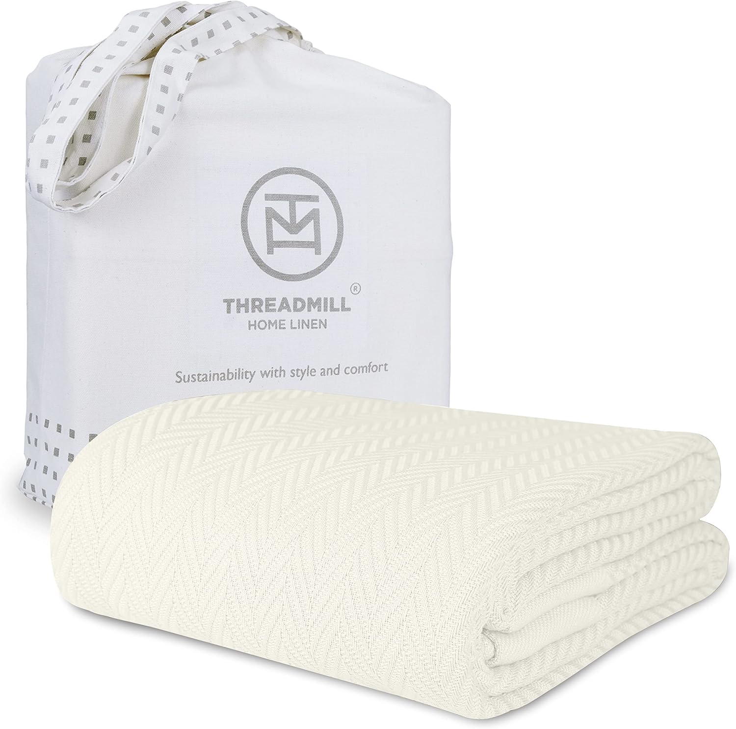 Threadmill Luxury Cotton Twin Blanket for All-Season Comfort