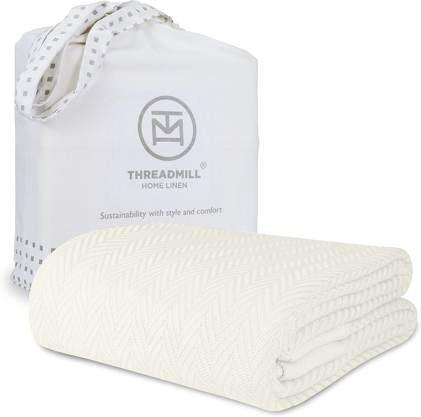 Threadmill Luxury Cotton Blanket for Queen Size Bed - Cozy Comfort