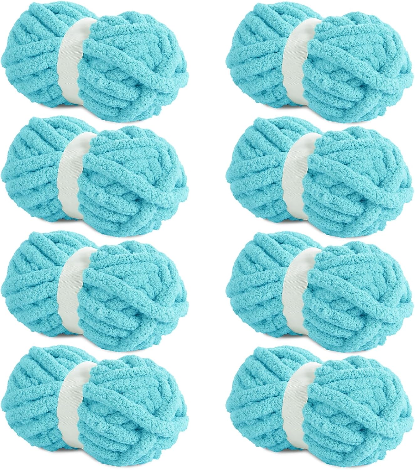 HOMBYS Lake Blue Chunky Chenille Yarn for Cozy Knitting Projects