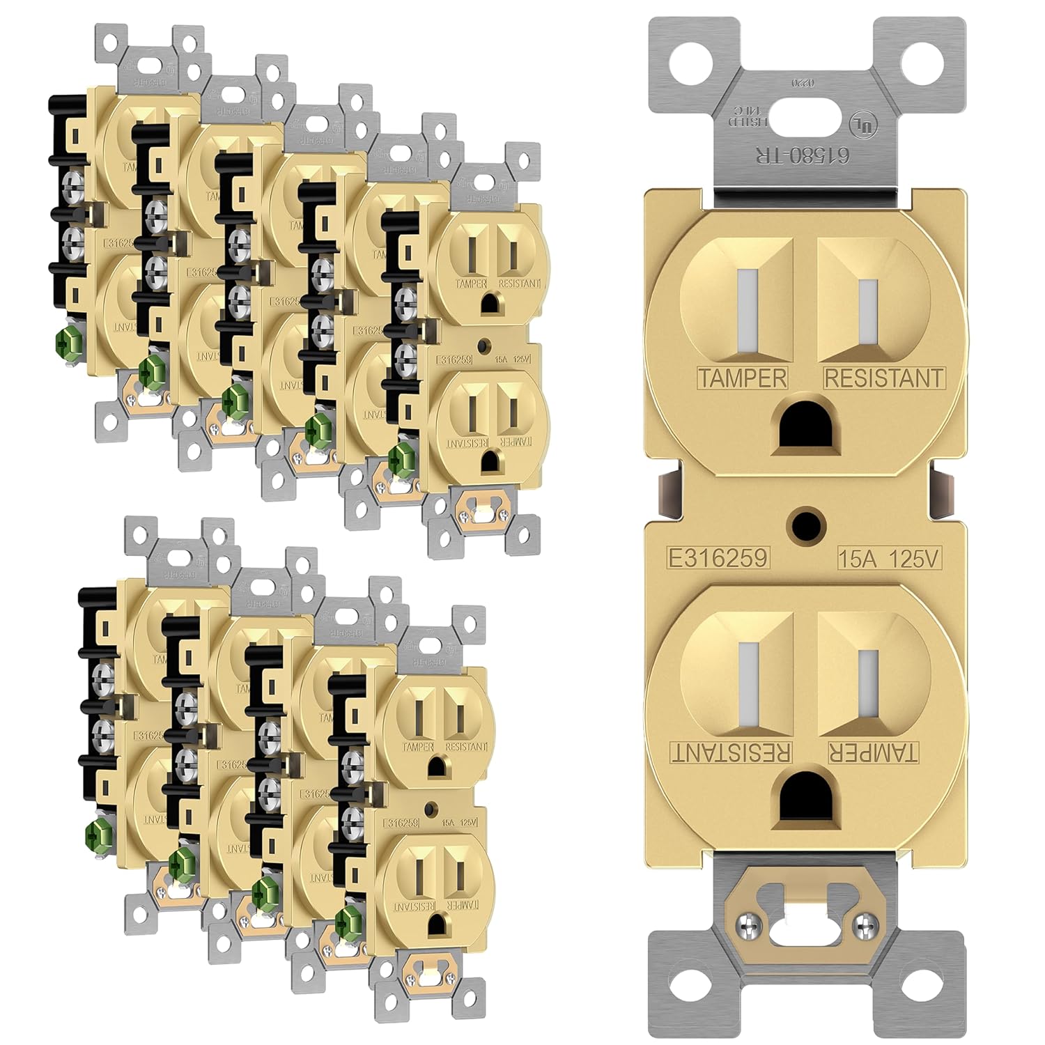 ENERLITES Elite Series Duplex Receptacle for Home and Office