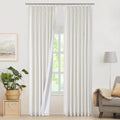 Modern Natural Full Blackout Curtain Panels 102in - Rustic Pinch Pleat