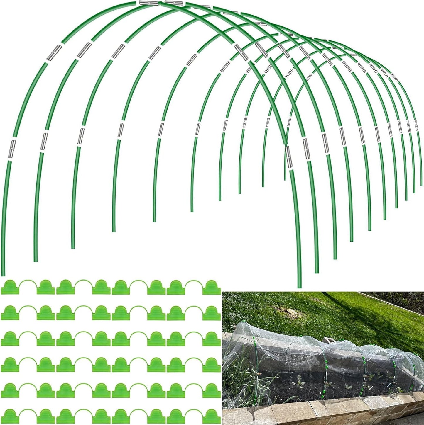 60pcs Garden Hoops for Raised Beds and Greenhouse Support