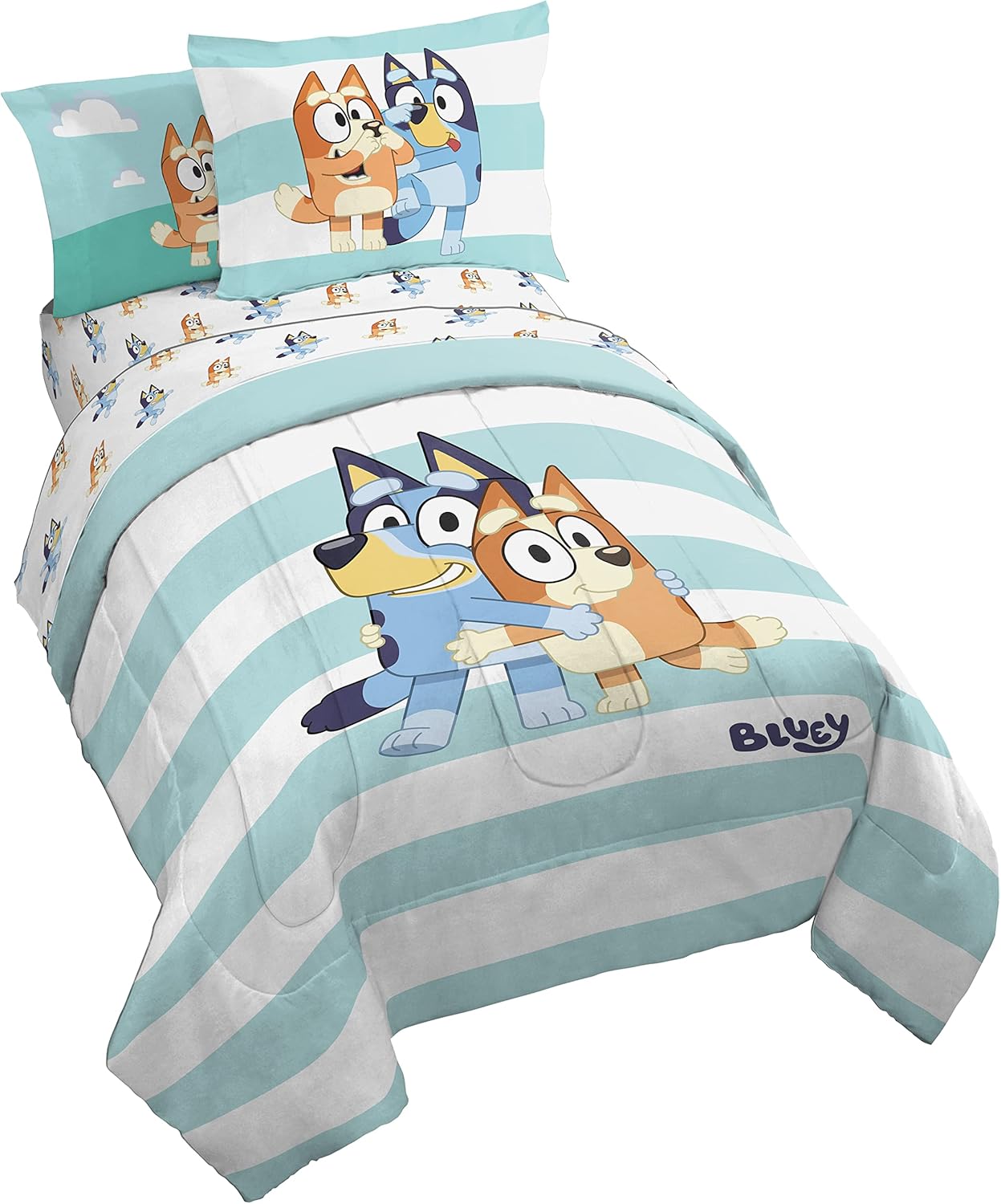 Bluey & Bingo 7 Piece Full Size Bed Set - Soft Kids Bedding