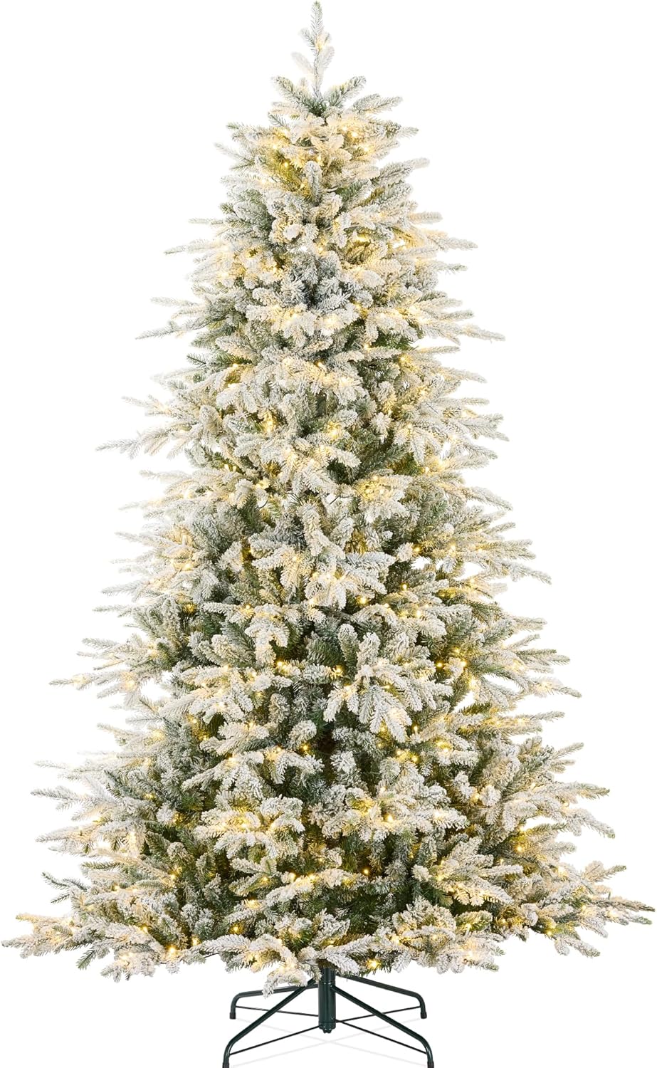 Best Choice Products 7.5ft Pre-lit Snow-Flocked Christmas Tree
