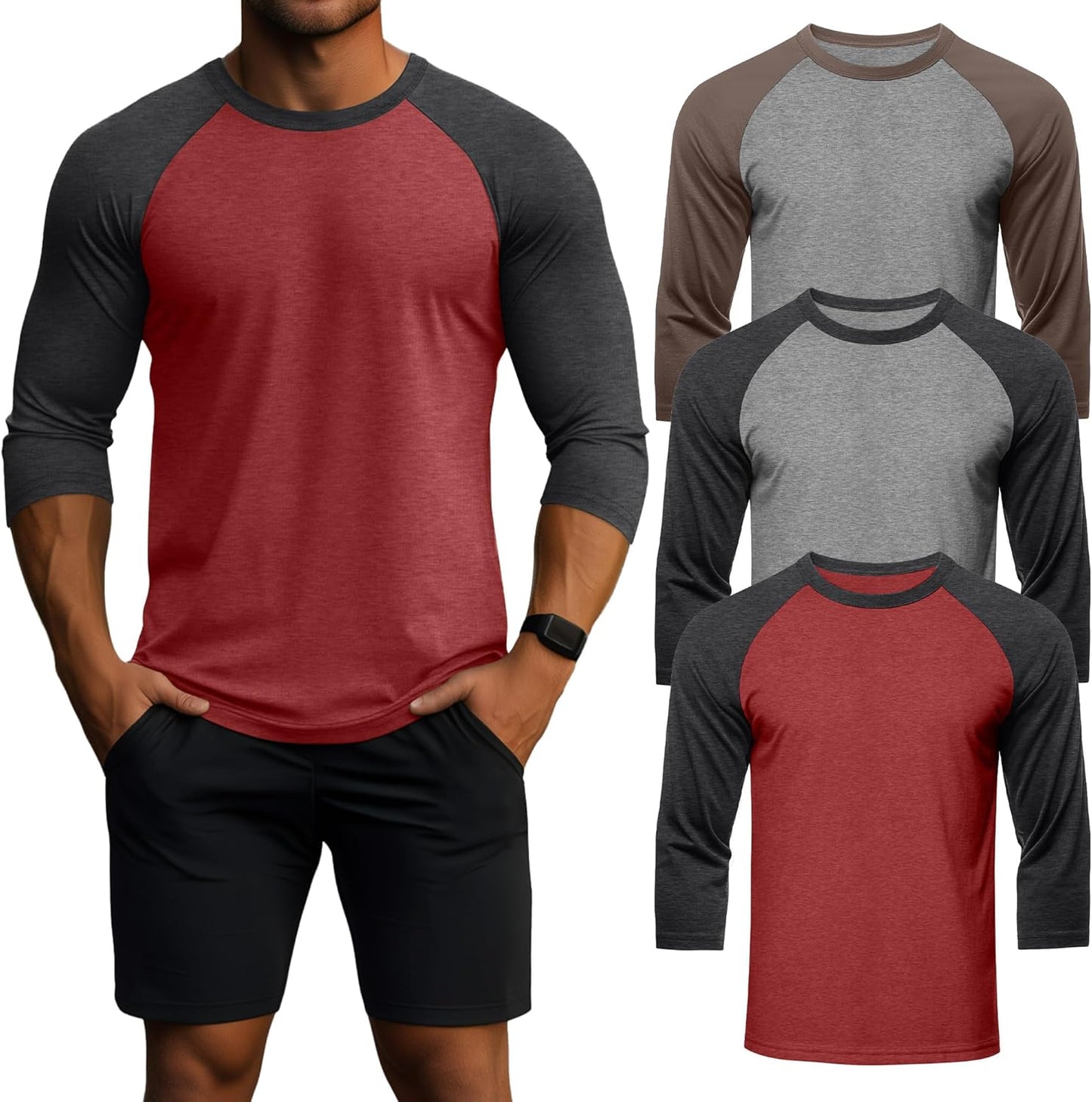 Men's 3/4 Sleeve Shirts for Comfort and Style in Any Occasion