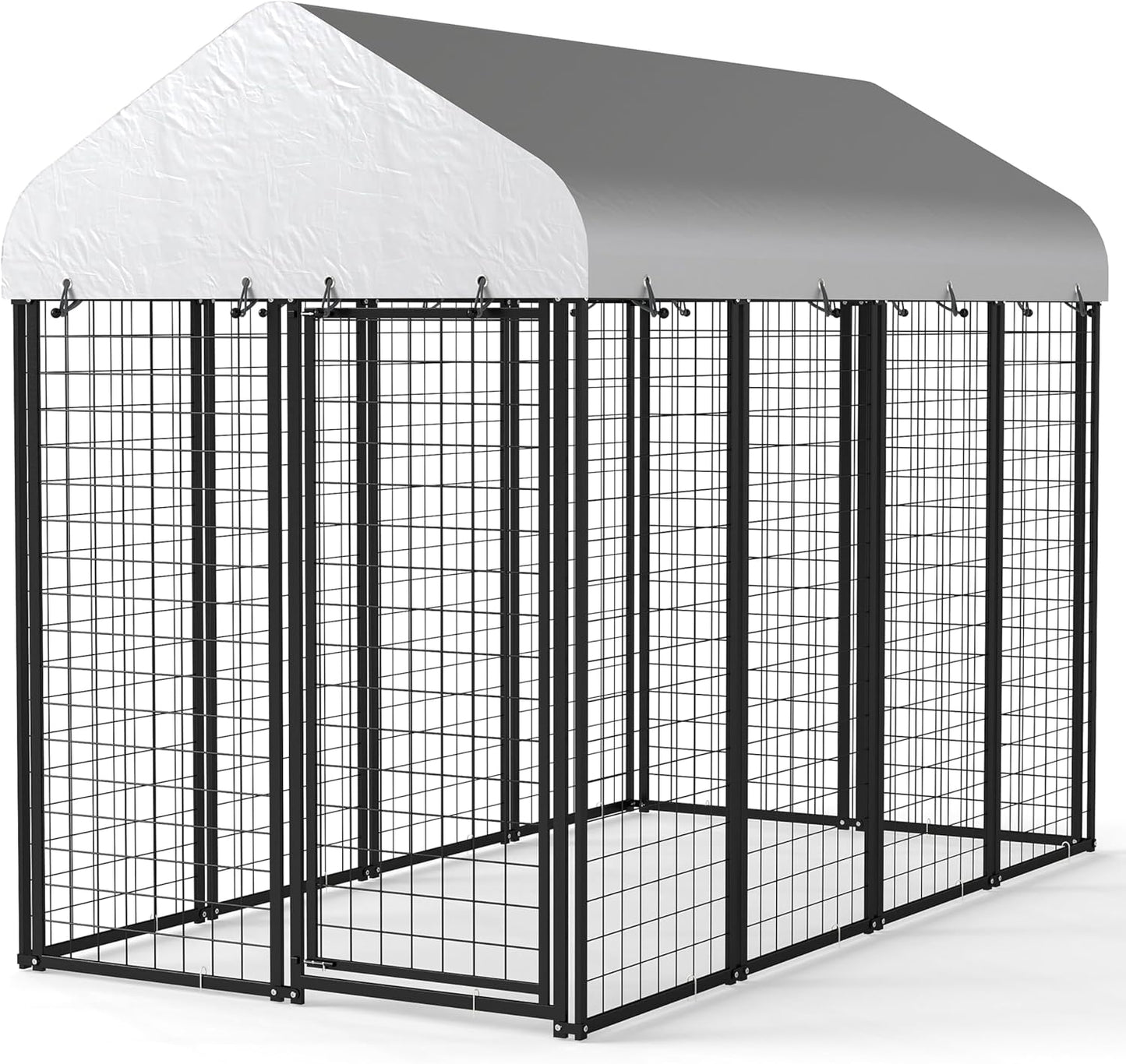 8.1ftx4.3ft Outdoor Dog Kennel with Heavy Duty Steel Frame