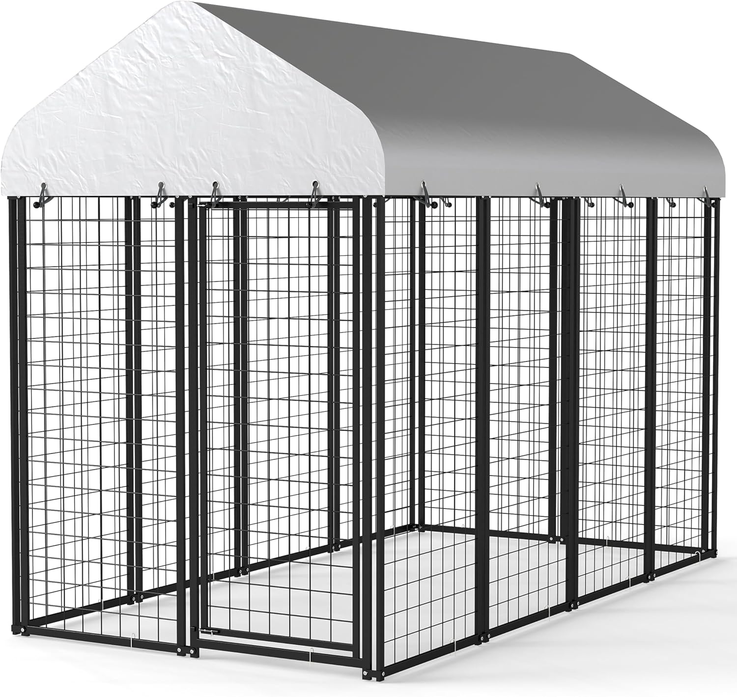 8.1ftx4.3ft Outdoor Dog Kennel with Heavy Duty Steel Frame