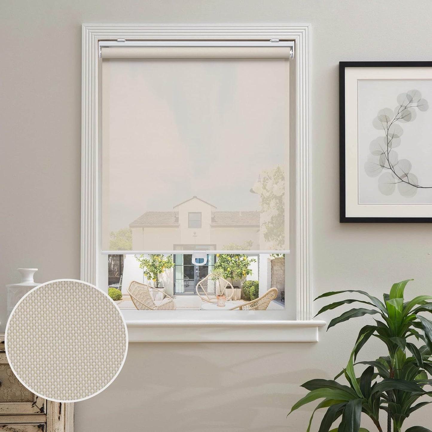 AOSKY Cordless Roller Shades for Windows with UV Protection