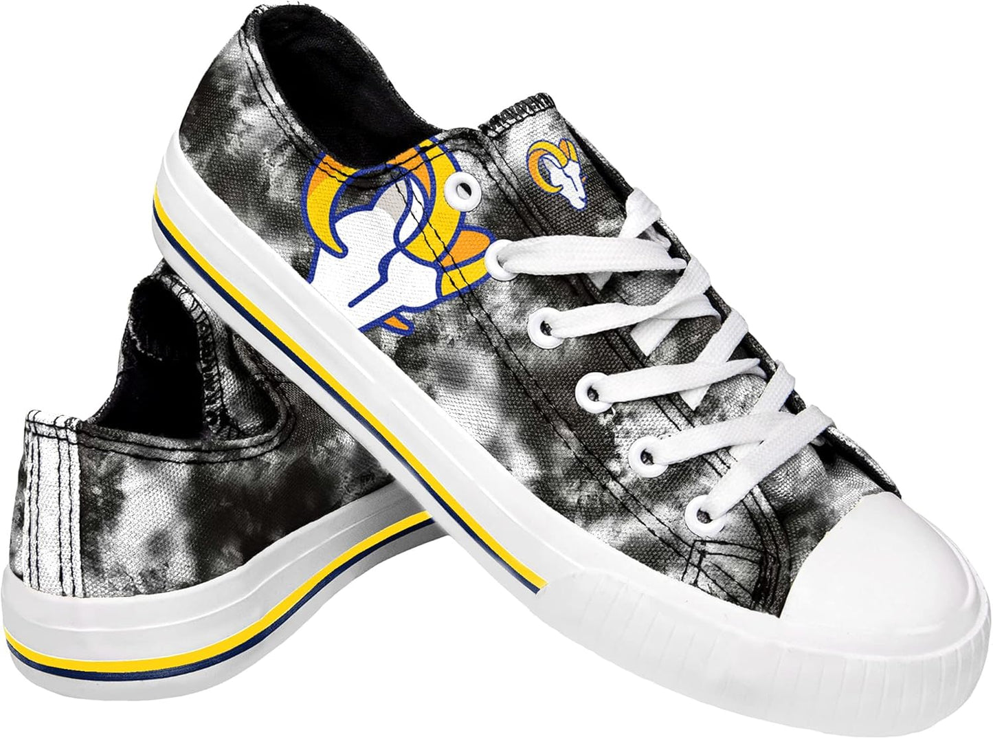 FOCO Women's NFL Team Logo Glitter Low Top Canvas Sneakers