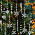 80pcs Iridescent Crystal Snowflake Ornaments for Tree - Shimmery