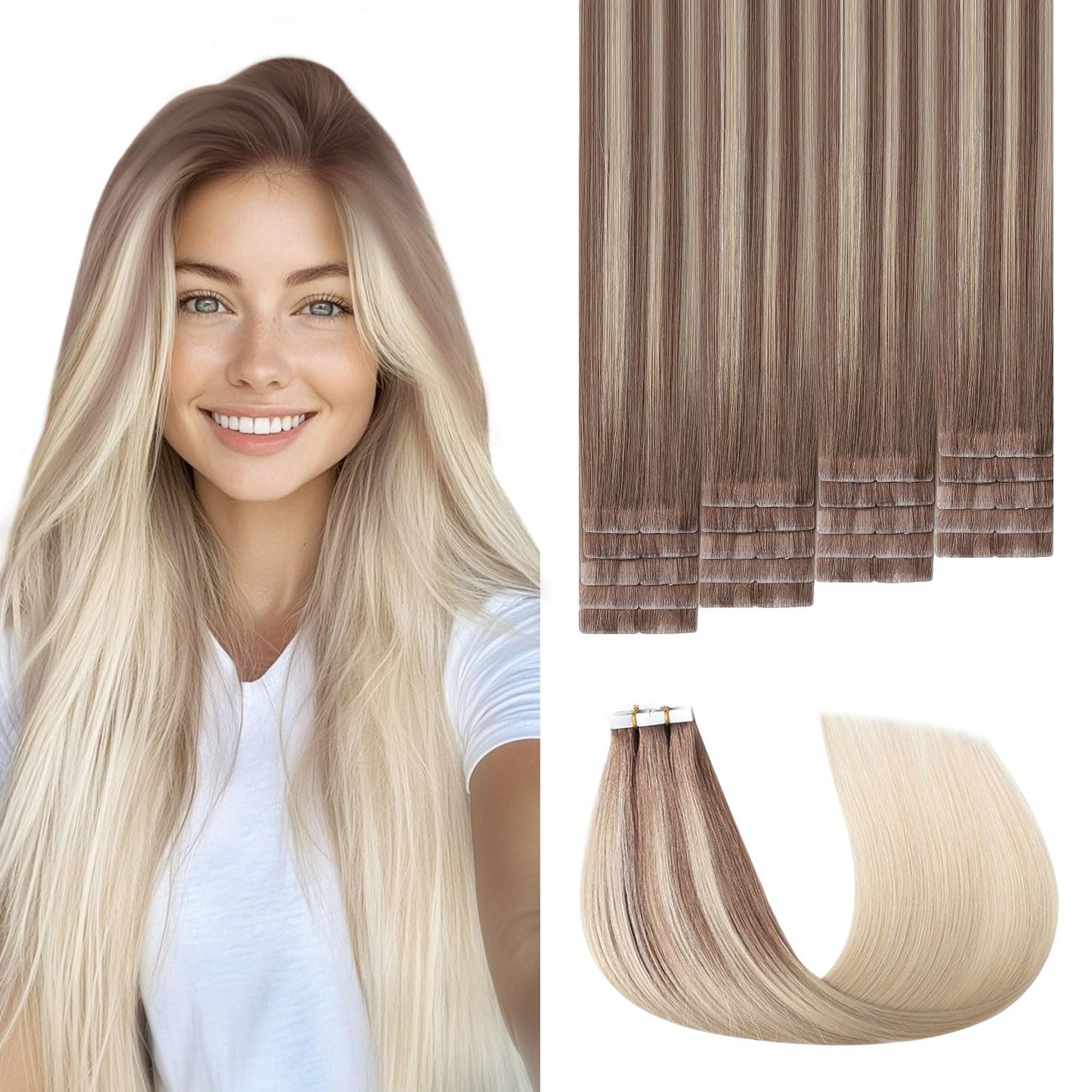 3rd-Generation Invisible Tape in Hair Extensions for Natural Look