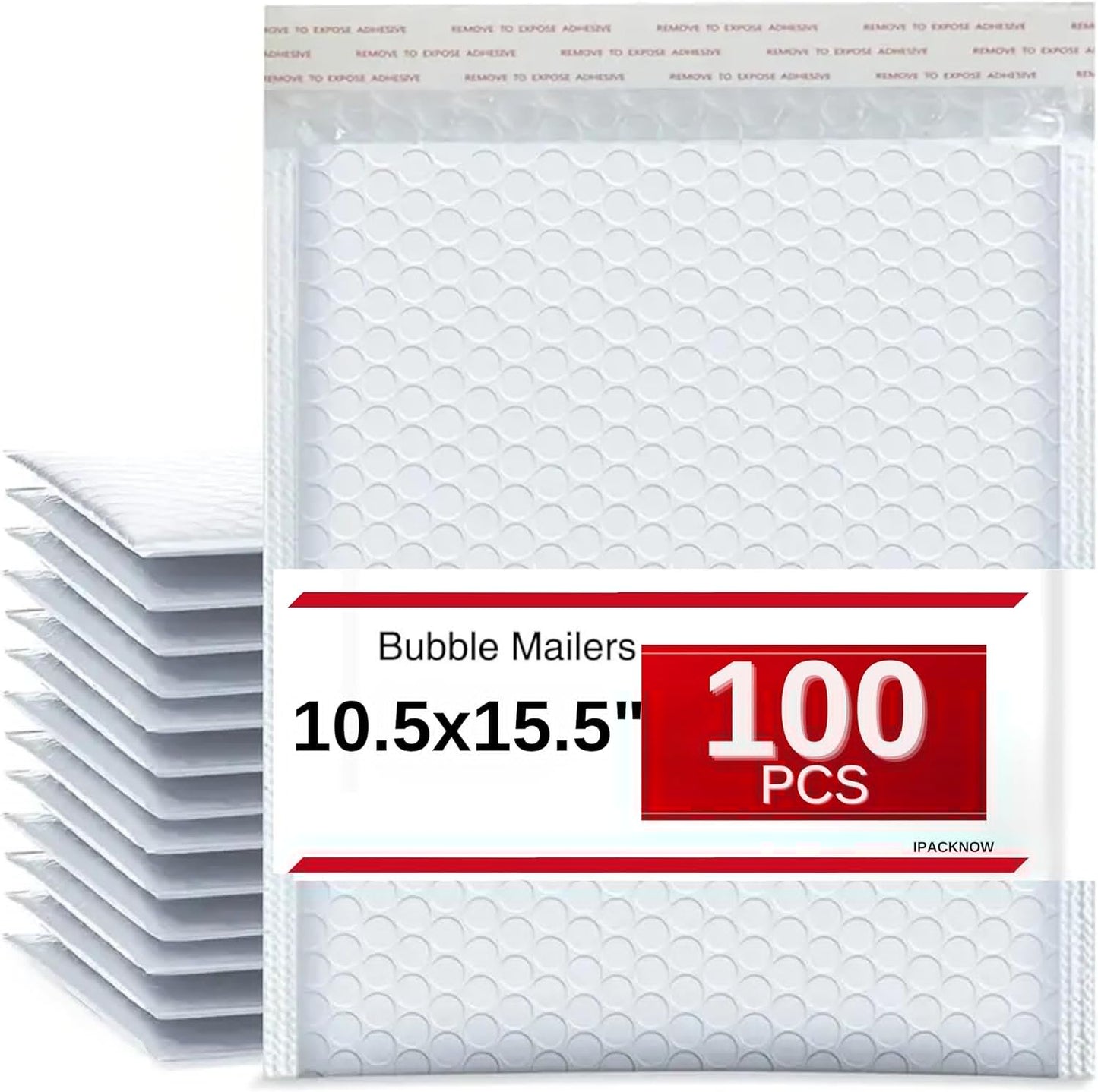 100 PC Poly Bubble Mailers 10.5x15 in Self Seal Waterproof Envelopes