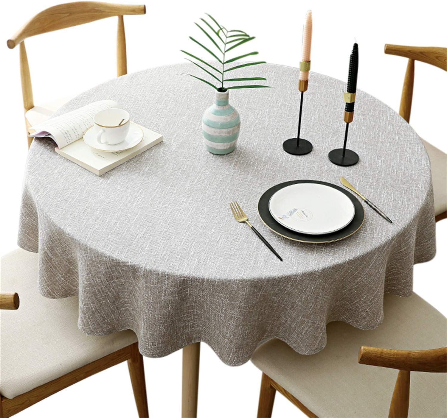 Heavy Weight Round Tablecloth for Kitchen Dining Home Tabletop