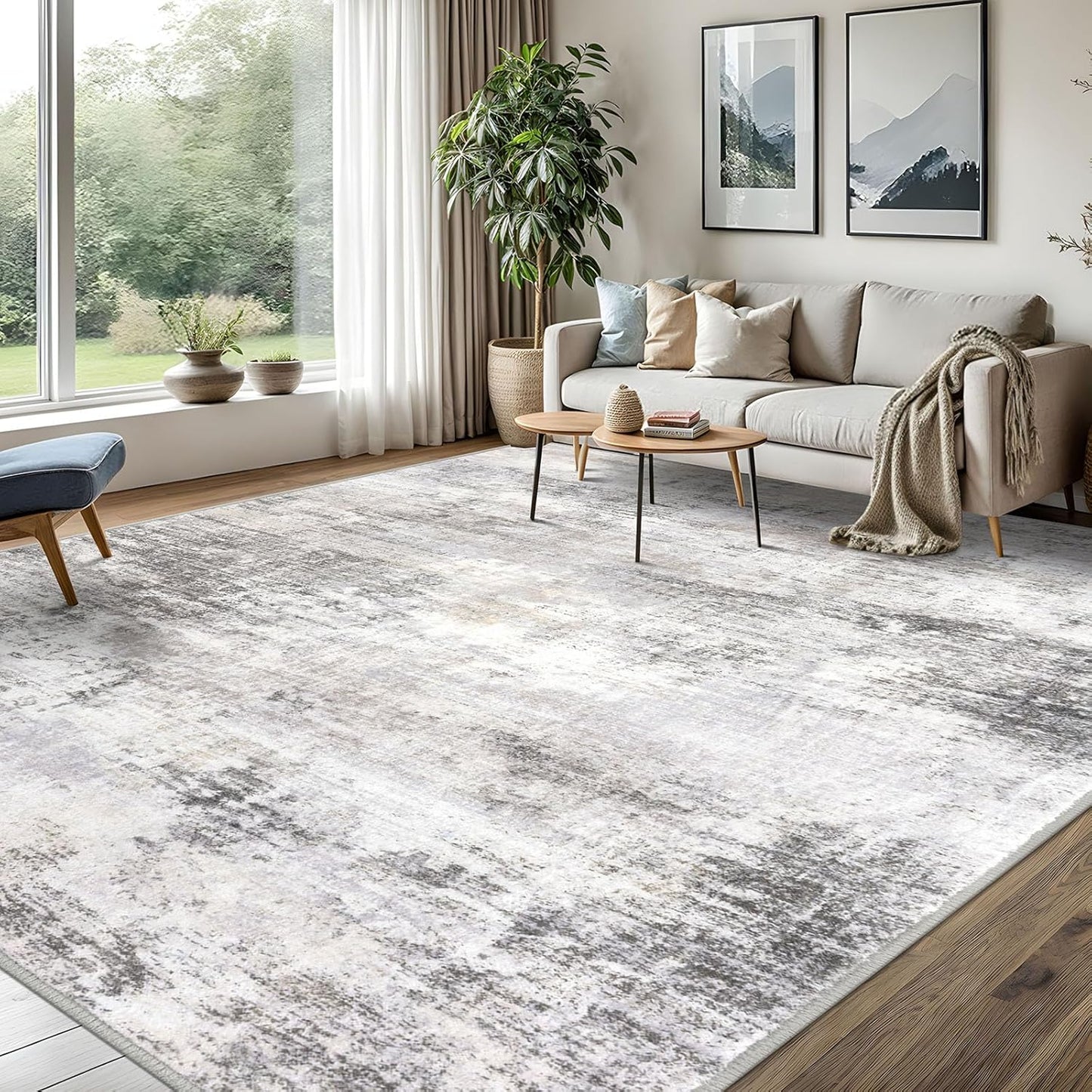IOHOUZE Abstract Area Rugs 8x10 Ft Washable Non Slip Design