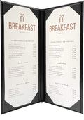 Columbia Casebound Menu Covers 5-Pack Black Faux Leather - Narrow