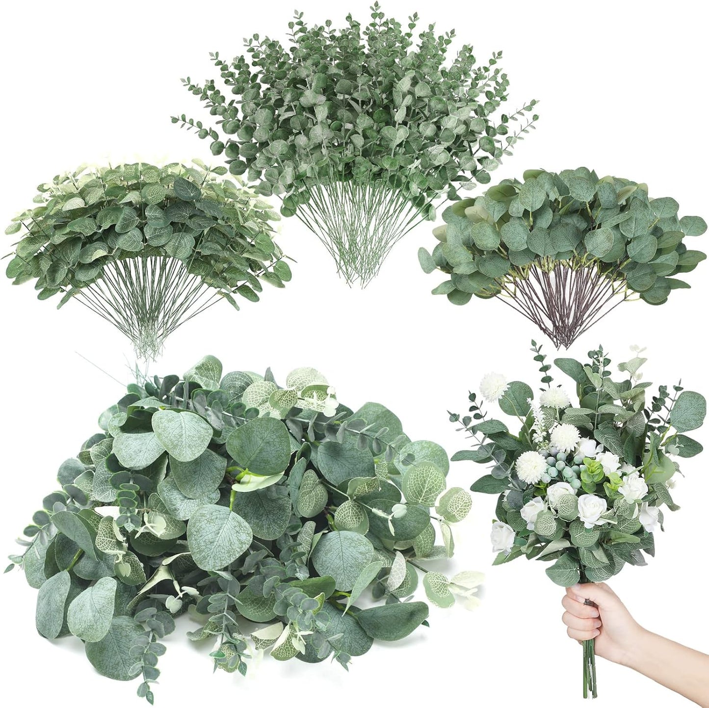 Giegxin 600 Pcs Mixed Eucalyptus Leaves for Wedding Decor