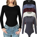 5 Pack Long Sleeve Bodysuit for Women - Casual Stretchy Tops