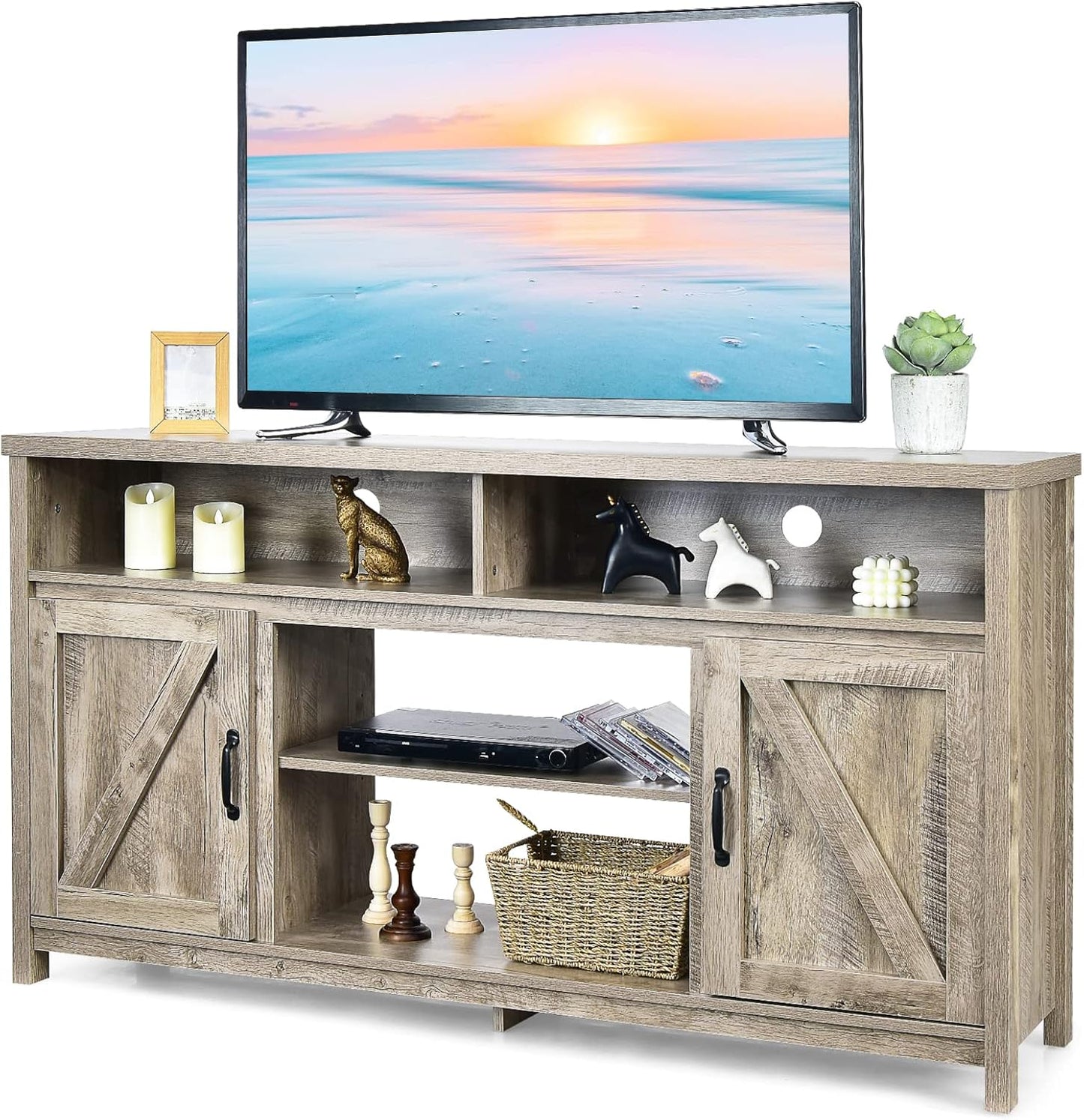 Tangkula TV Stand: Sleek 59 Storage for 65 TVs