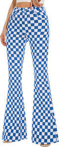 Bell Bottom Jeans for Women High Waisted Plaid Flare Jeans run