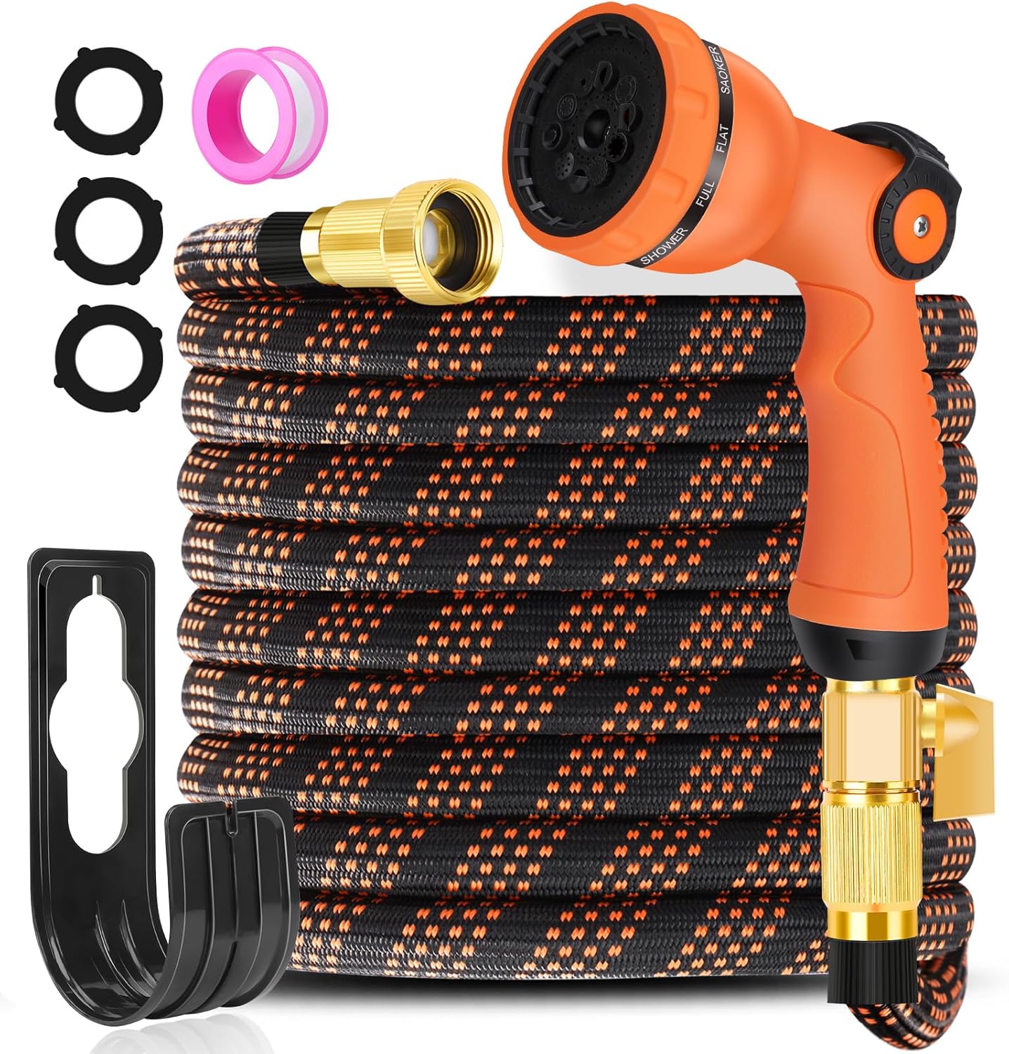 Lightweight 25FT Garden Water Hose with 10 Modes Nozzle
