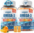 Vegan Omega 3 Gummies 1280mg + D3 K2 - Fish Free Brain & Eye Support