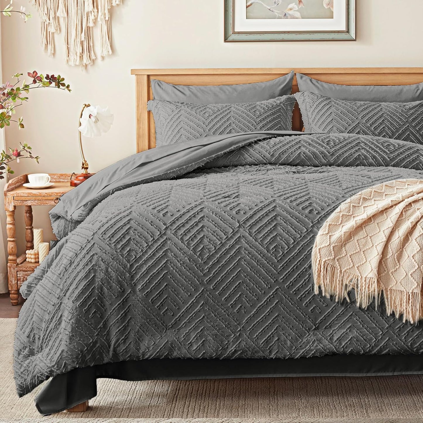 Zzlpp Queen Comforter Set 7 Pieces for Cozy All Season Bedding