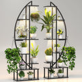 Plant Stand Shelf Rack with 6 Grow Lights - 7 Tier Half Moon Plant