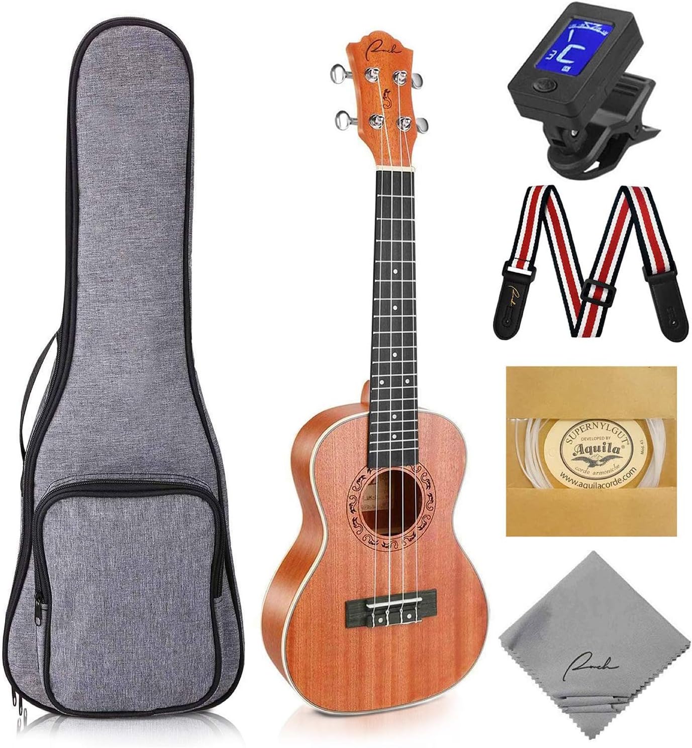 Ranch Concert Ukulele 23in Beginner Kit with Online Lessons
