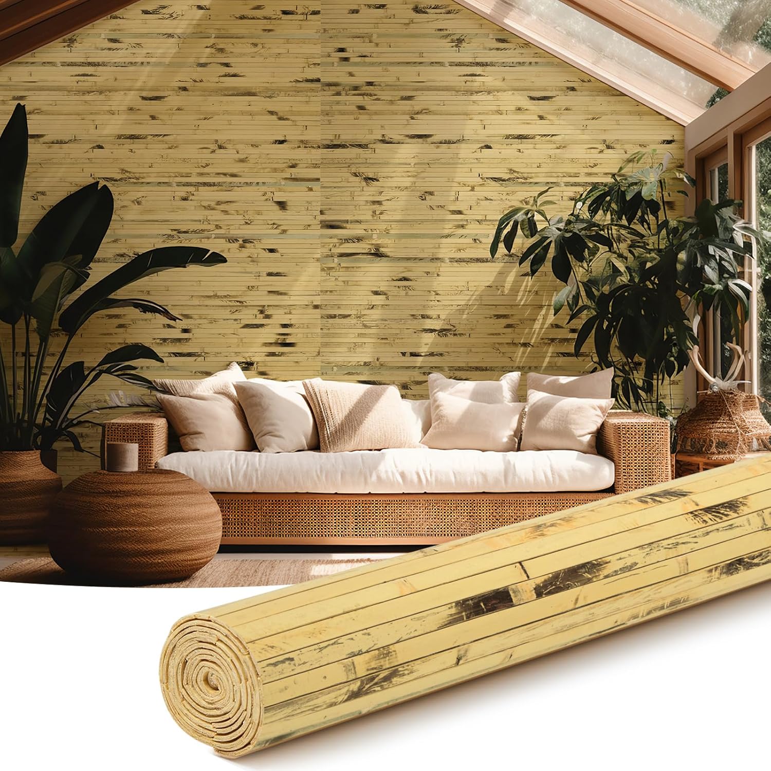 Natural Bamboo Wall Panel for Interior Decor 48in x 96in