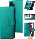 Samsung Galaxy S25 Plus Leather Wallet Case Blue Green - RFID Safe