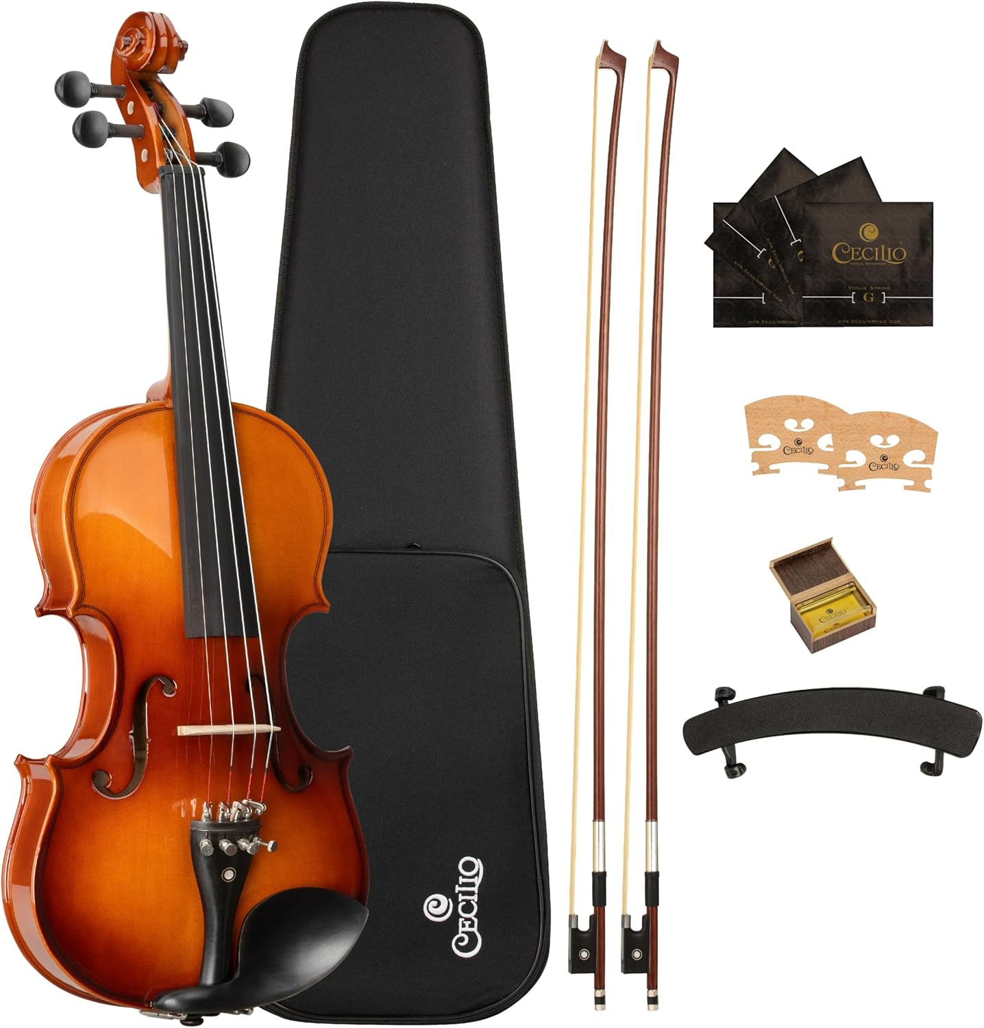 Cecilio 4/4 Full-Size Left-Handed Violin Set for Musicians