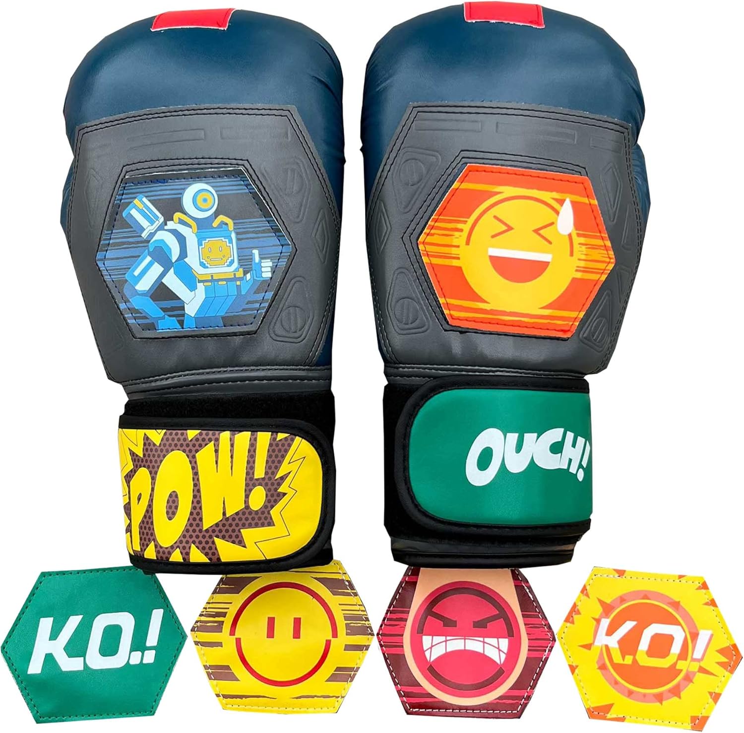 Real Size Leather Boxing Gloves with Magic Tapes