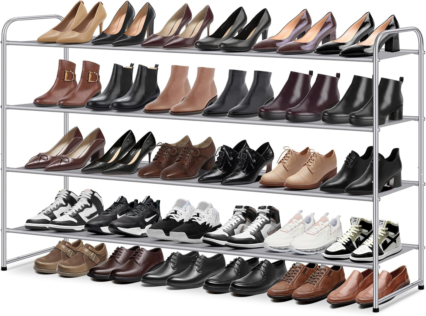 MISSLO 4 Tier Long Shoe Organizer for Closet - Store 30 Pairs