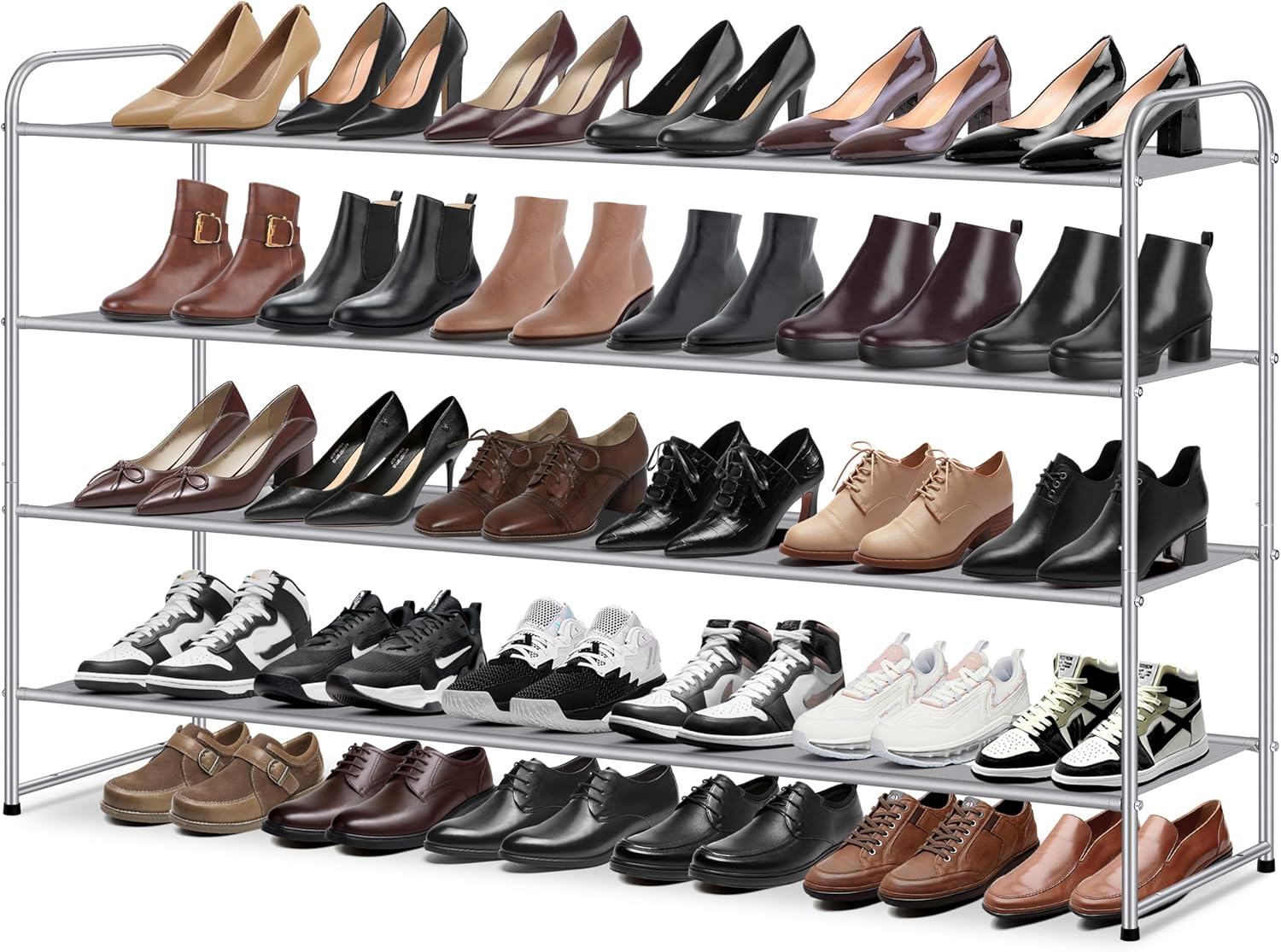 MISSLO 4 Tier Long Shoe Organizer for Closet - Store 30 Pairs