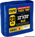 Blue 12 x 20 Heavy Duty 20 Mil Tarp Cover - Waterproof UV Resistant