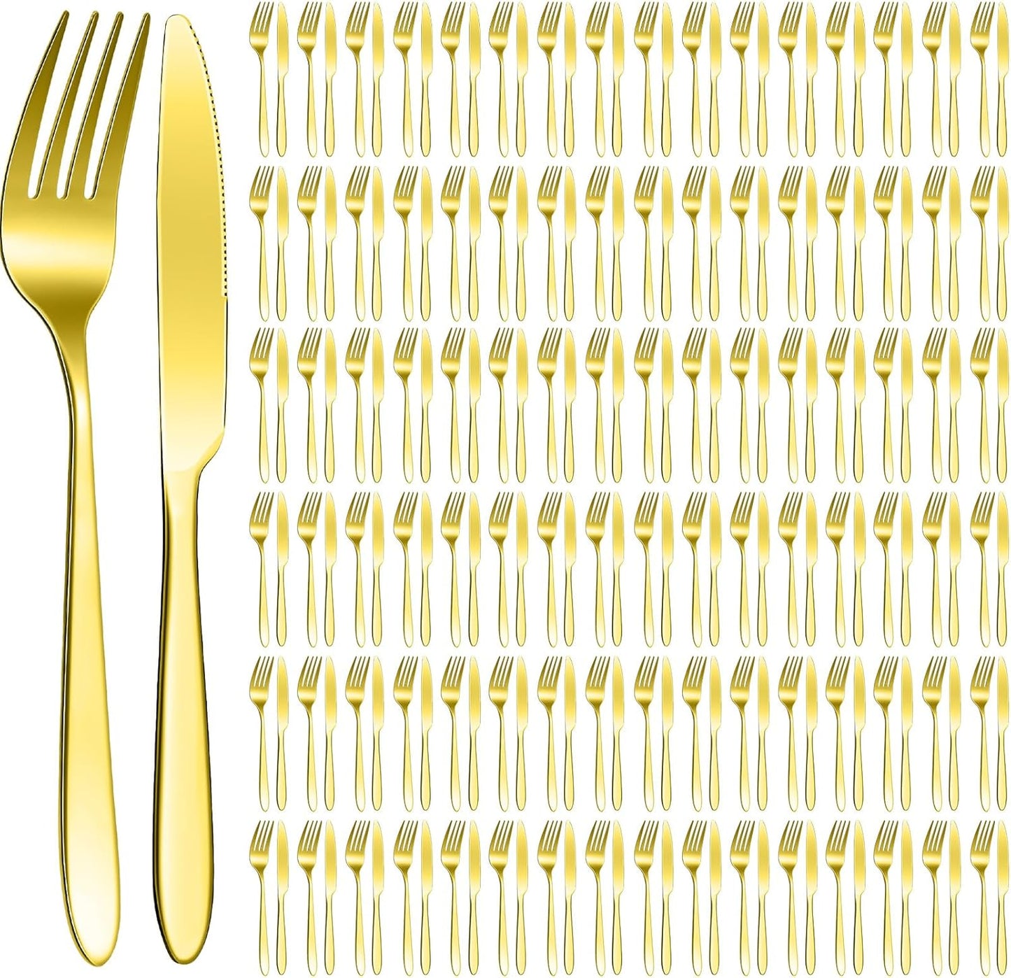 Nuenen 100 Pieces Stainless Steel Forks and Knives Set