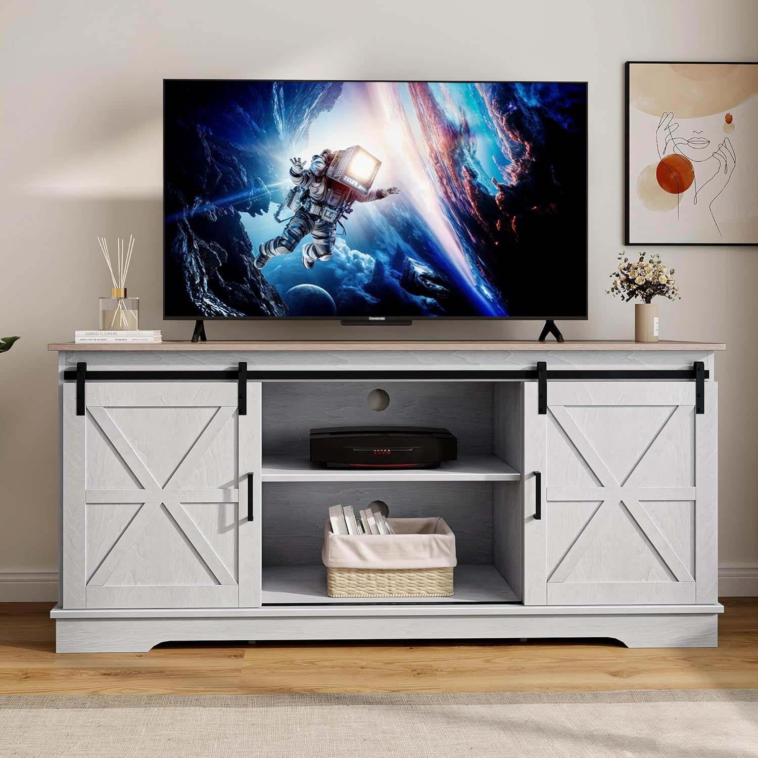 Rustic Farmhouse TV Stand - 65 Inch TVs