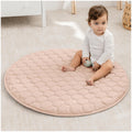 Comfy Cubs Round Kids Play Mat 36 in - Soft Quilted Baby Floor Mat