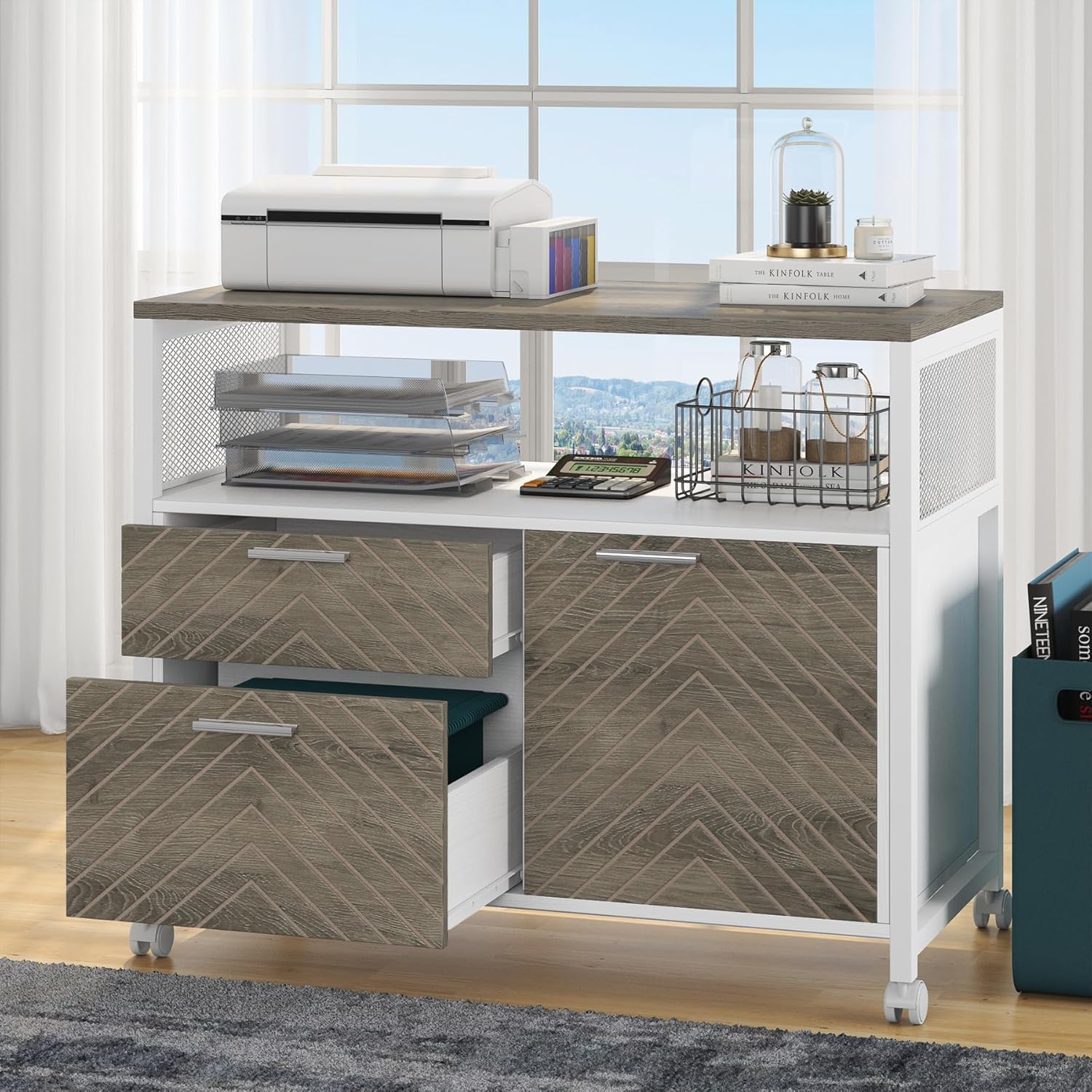 Tribesigns Modern File Cabinet with Lockable Drawers for Office