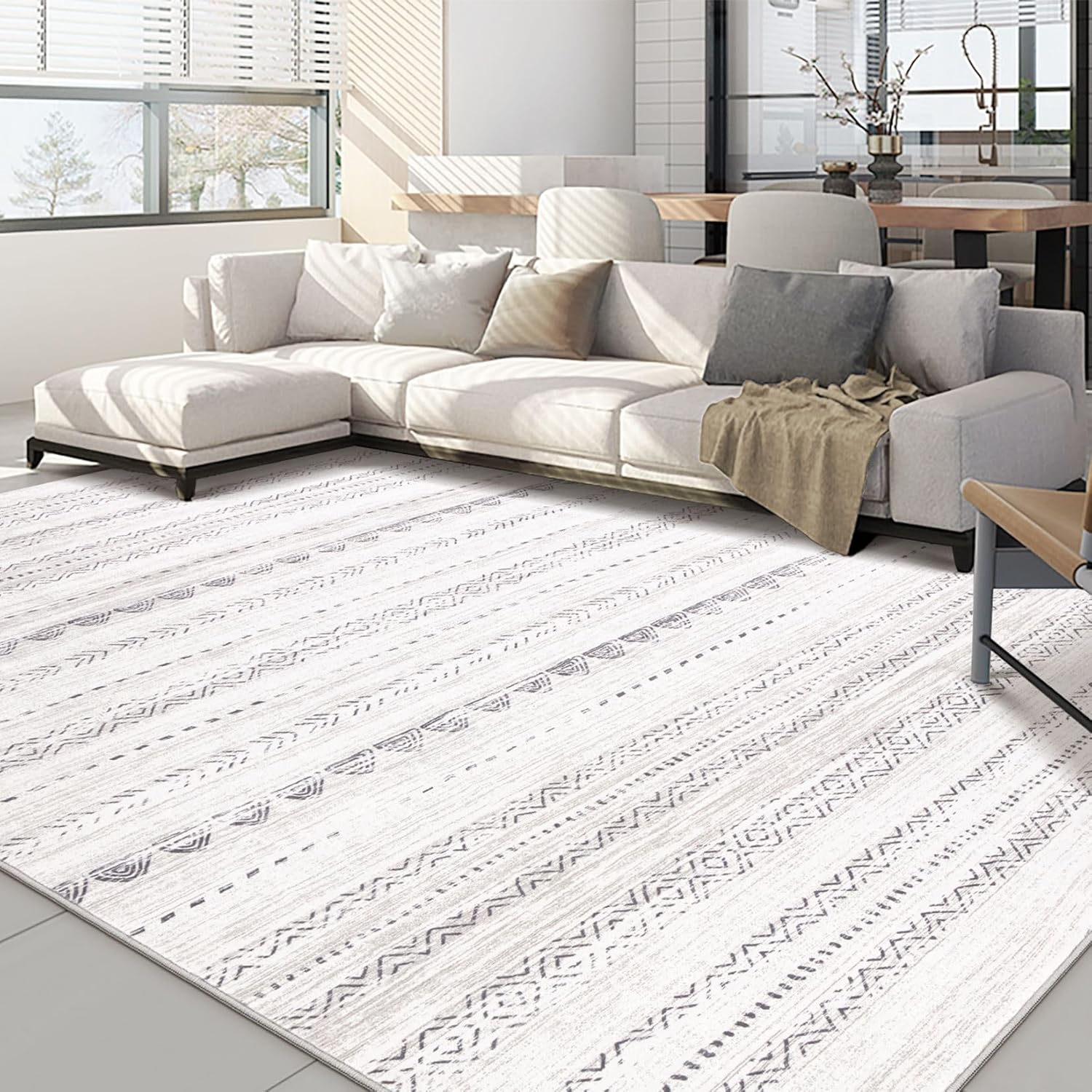 Washable Boho Large Area Rugs for Living Room and Bedroom