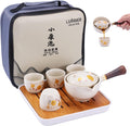LURRIER Porcelain Gongfu Tea Set with 360 Rotation Tea Maker