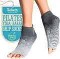 Tucketts Non-Slip Toeless Pilates Socks - Grip for Barre