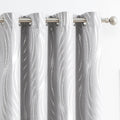 Blackout Curtains Grey with Silver Wave Dots - 84in Thermal Panels