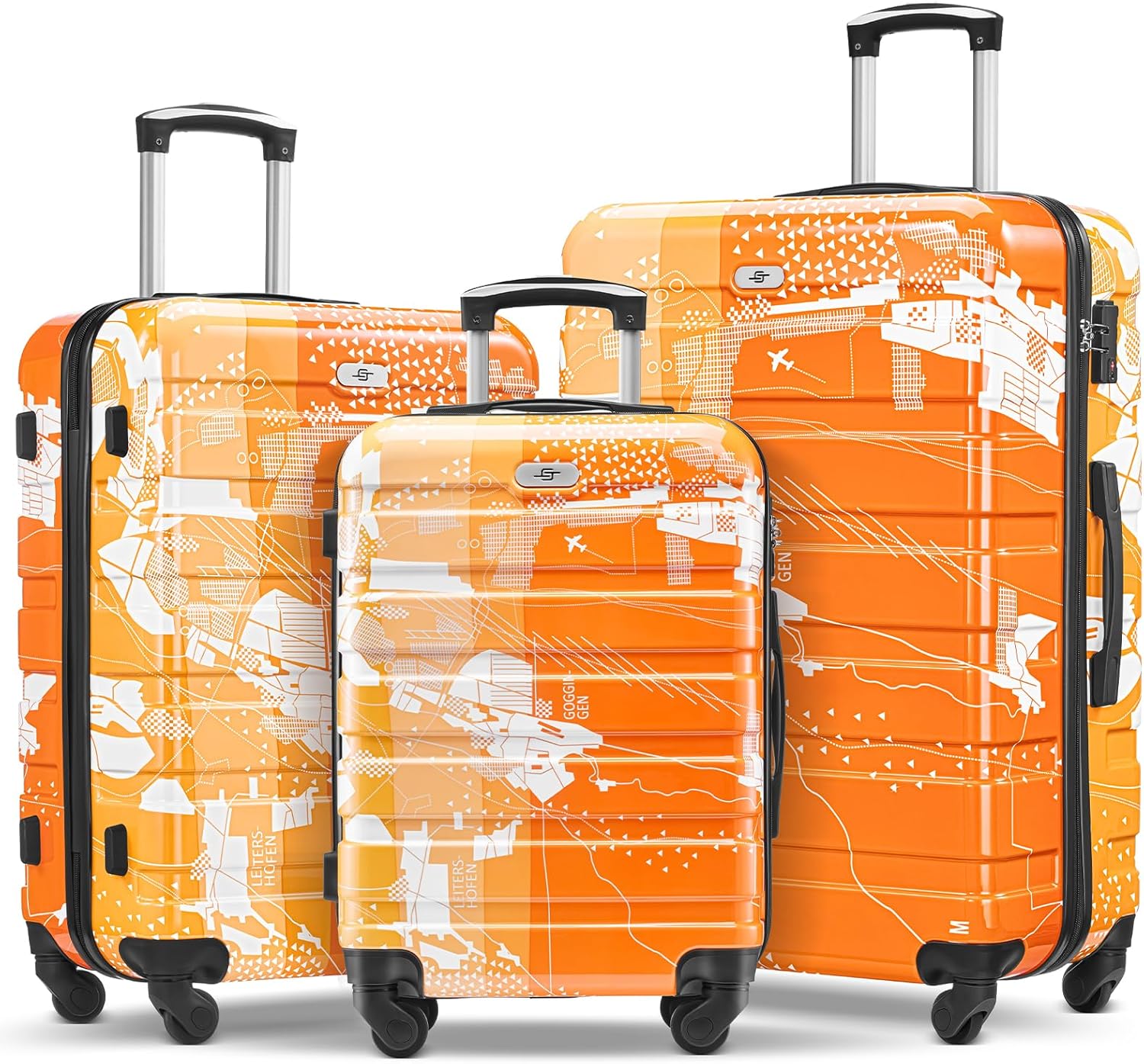 Durable Lightweight 3 Piece Hardside Suitcase Set with Wheels