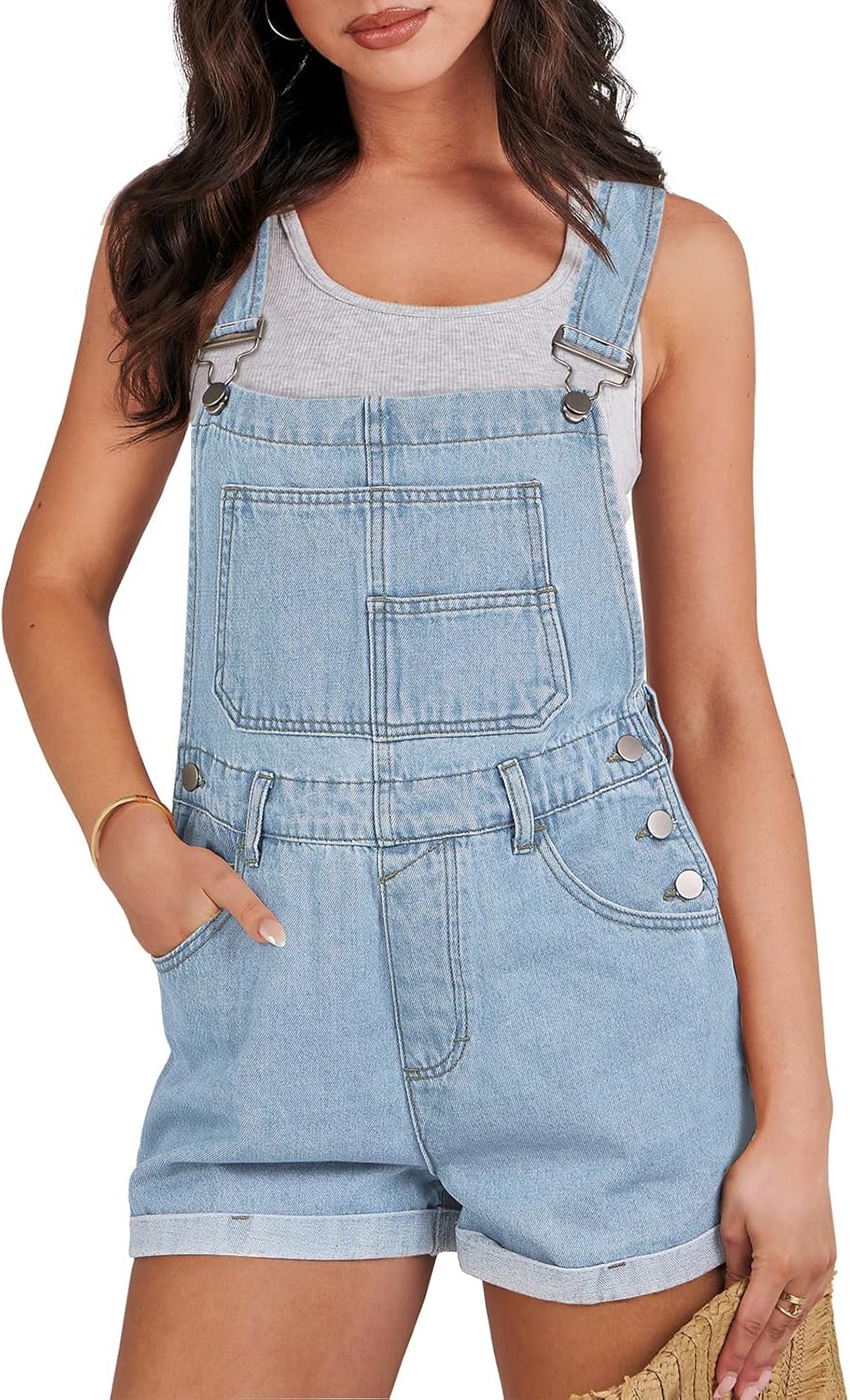 Stylish Women's Denim Shorts Overalls for Casual Summer Wear