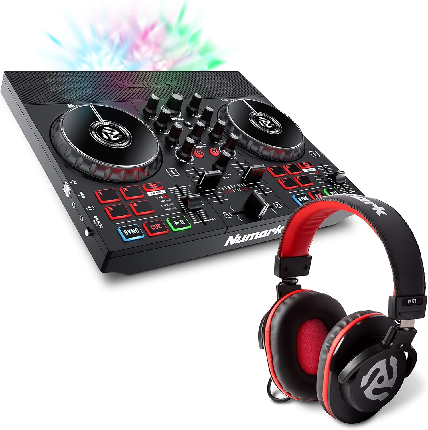 DJ Controller Bundle with Built-in Speakers and Party Lights