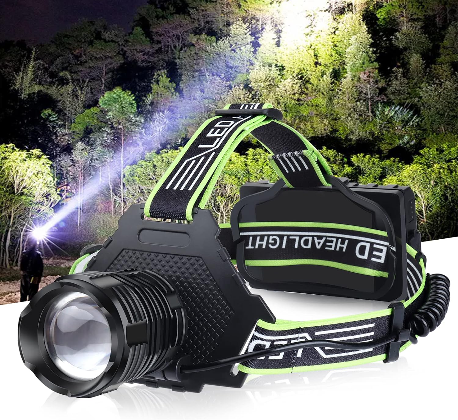 Rechargeable LED Headlamp 1000 Lumens for Camping and Hiking
