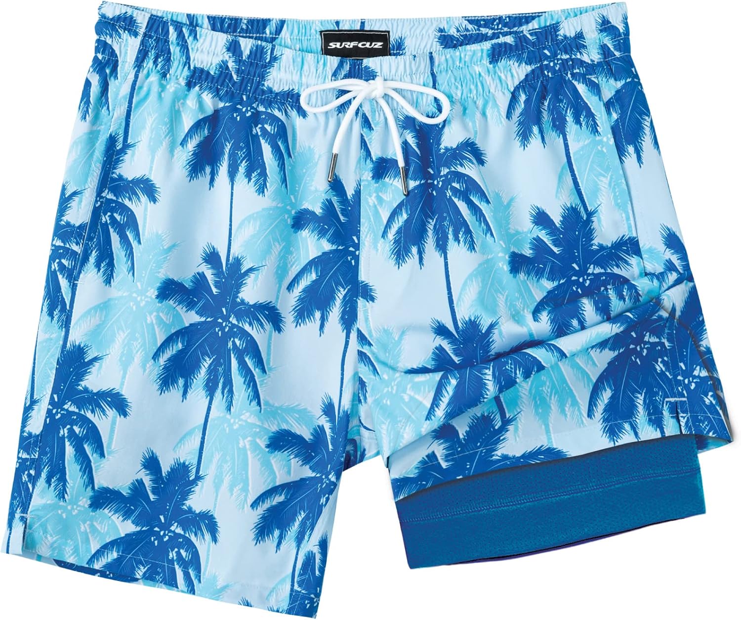Quick Dry 7 Inch Mens Swim Trunks with Compression Liner